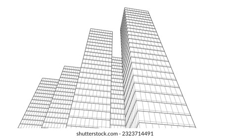 abstract architectural background 3d illustration