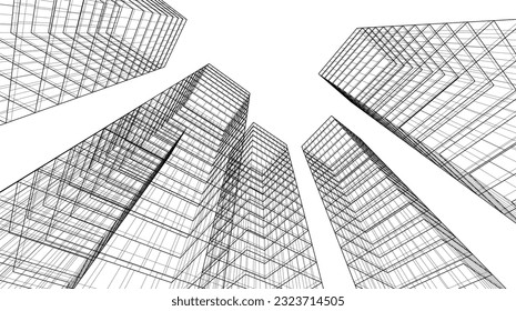 abstract architectural background 3d illustration