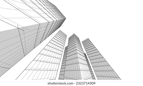 abstract architectural background 3d illustration