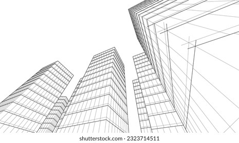 fondo arquitectónico abstracto Ilustración 3d