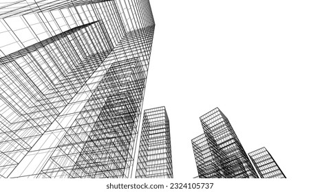 abstract architectural background 3d illustration