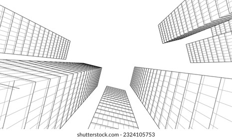 abstract architectural background 3d illustration