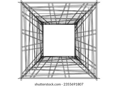Abstract architectural background 3d illustration