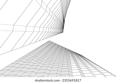 Abstract architectural background 3d illustration