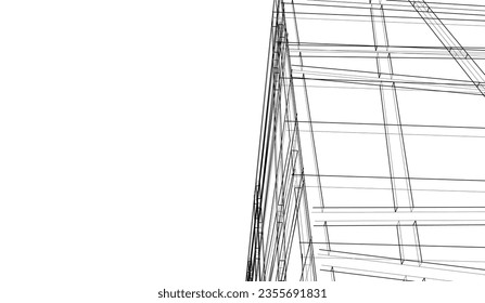 Abstract architectural background 3d illustration