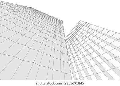 Abstract architectural background 3d illustration
