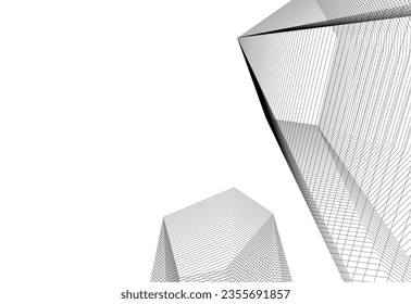 Abstrakter architektonischer Hintergrund 3D-Illustration