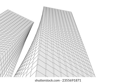 Abstract architectural background 3d illustration
