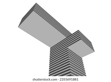 Abstract architectural background 3d illustration