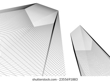 Abstrakter architektonischer Hintergrund 3D-Illustration