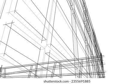 Abstract architectural background 3d illustration