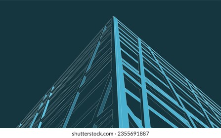 Abstrakter architektonischer Hintergrund 3D-Illustration