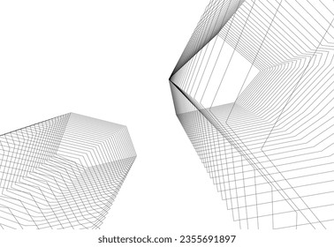 Resumen del fondo arquitectónico 3d ilustración