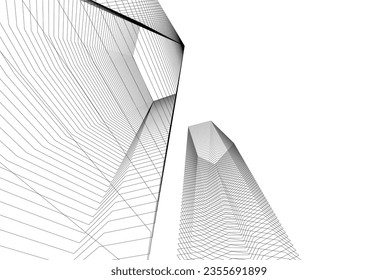 Resumen del fondo arquitectónico 3d ilustración