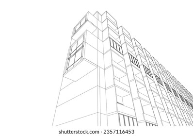 Abstract architectural background 3d illustration