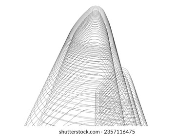 Abstract architectural background 3d illustration