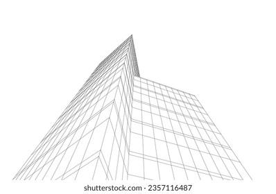 Abstrakter architektonischer Hintergrund 3D-Illustration