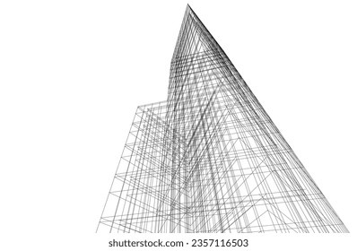 Resumen del fondo arquitectónico 3d ilustración