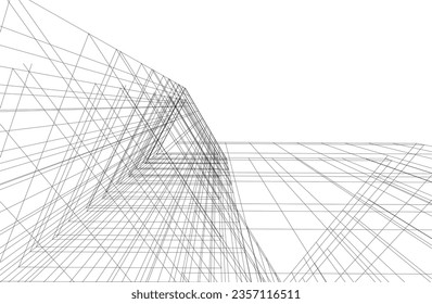 Abstract architectural background 3d illustration
