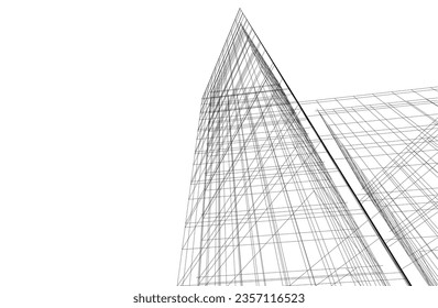 Resumen del fondo arquitectónico 3d ilustración