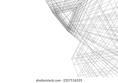 Abstract architectural background 3d illustration