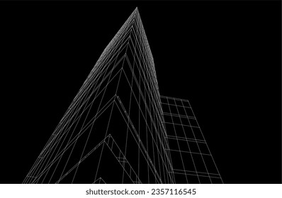 Abstrakter architektonischer Hintergrund 3D-Illustration