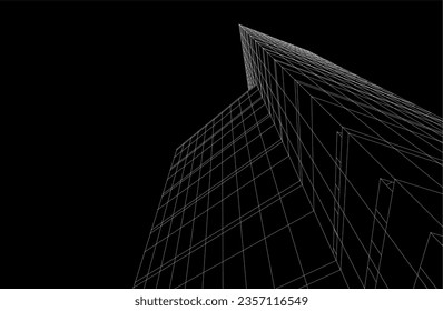Abstract architectural background 3d illustration