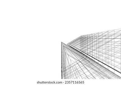 Resumen del fondo arquitectónico 3d ilustración