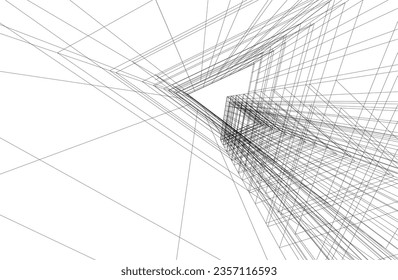 Resumen del fondo arquitectónico 3d ilustración