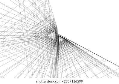 Resumen del fondo arquitectónico 3d ilustración