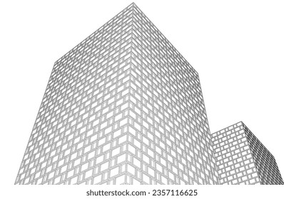 Resumen del fondo arquitectónico 3d ilustración