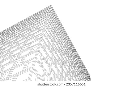 Resumen del fondo arquitectónico 3d ilustración