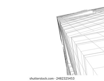 Abstract architectural background 3d illustration
