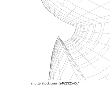 Abstractas fondo arquitectónico 3d ilustración