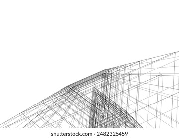 Abstrakter architektonischer Hintergrund 3D-Illustration