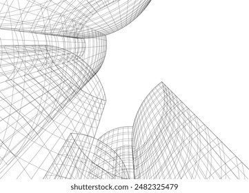 Abstrakter architektonischer Hintergrund 3D-Illustration