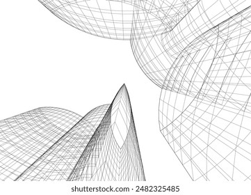 Abstract architectural background 3d illustration