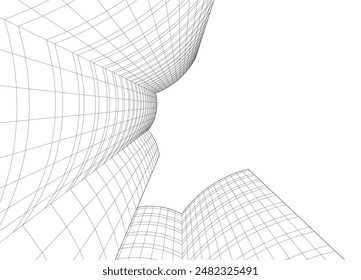 Abstract architectural background 3d illustration