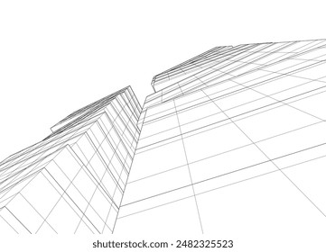 Abstractas fondo arquitectónico 3d ilustración