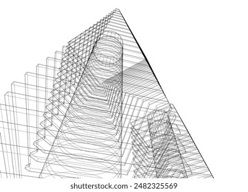 Abstract architectural background 3d illustration