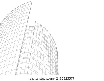 Abstract architectural background 3d illustration