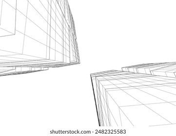 Abstract architectural background 3d illustration