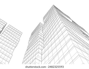 Abstract architectural background 3d illustration