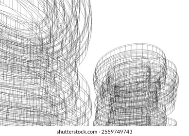 Abstract architectural background 3d illustration