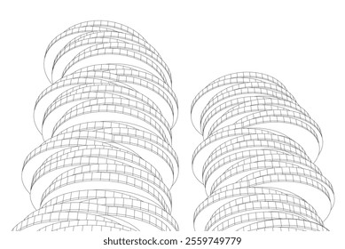 Abstract architectural background 3d illustration