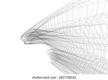 Abstract architectural background 3d visualization