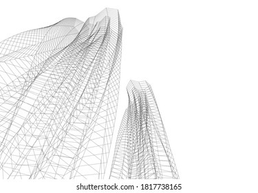 Abstract architectural background 3d visualization