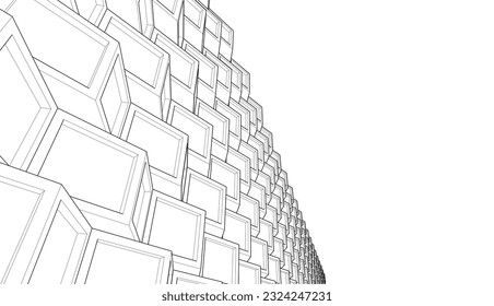 abstract architectural background with cubes