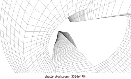 Abstract architectural background. Futuristic architecture
