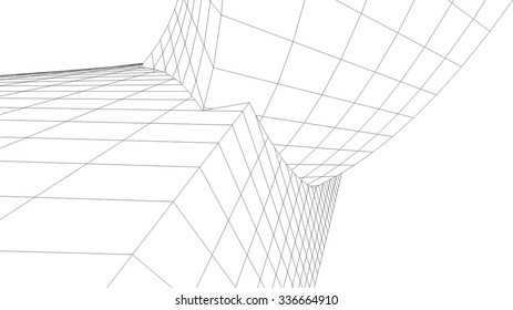 Abstract architectural background. Futuristic architecture